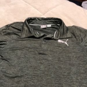 Boys Puma Green polo dry fit Medium NWOT